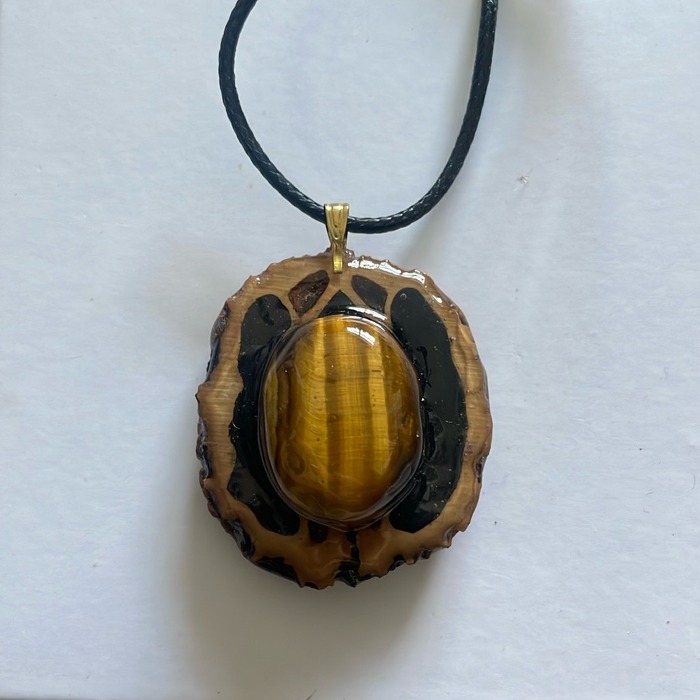 Handmade Tigers Eye Walnut Necklace